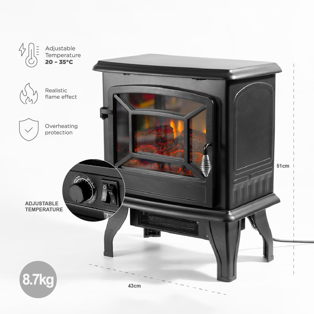 Electric Fireplace Heater with Real Flame Effect image number 4