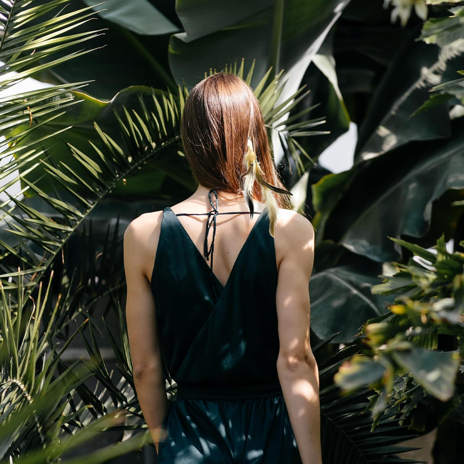 TEAONE Feathers Hair Extension Clips, 4 PCS Handmade Bohemian Hippie Hair Clip for Cosplay, Costume, Party Headdress image number 3