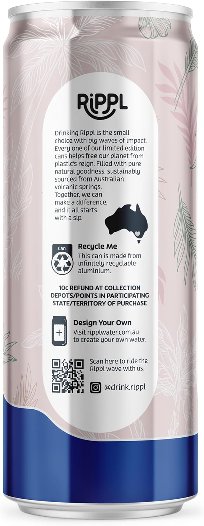 Rippl Floral Canned Still Mineral Water, 330 Ml, 24 Pack image number 3