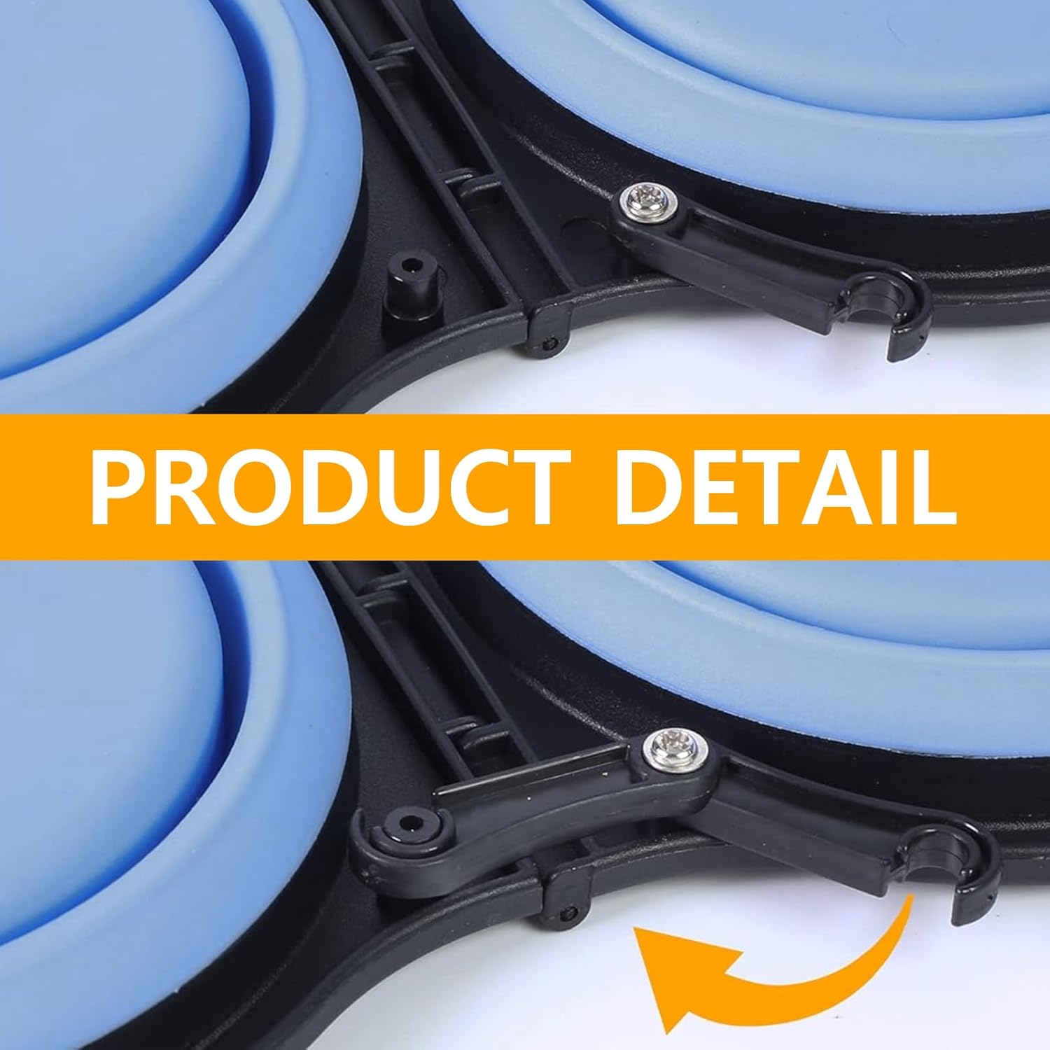 Collapsible Dog Food Water Bowl, 2 in 1 Silicone Double Bowl, Portable Travel Pet Feeder Bowl, Expandable Pets Bowl with Carabiner for Walking, Traveling, Hiking, Camping (Blue, Size-1) image number 1