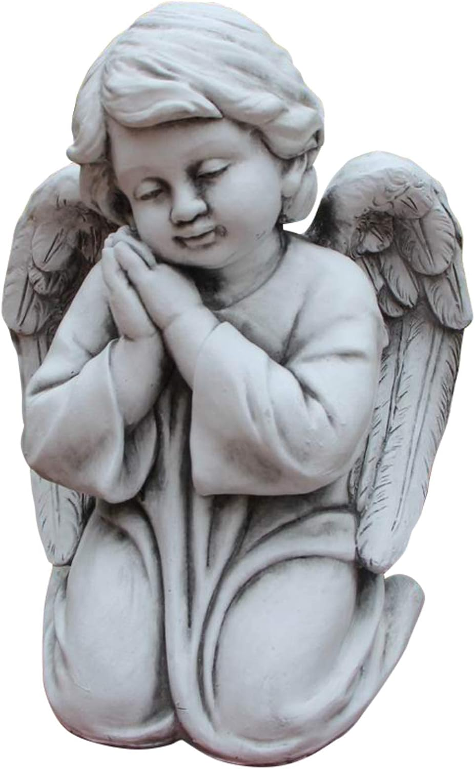 Statue Angel Boy Kneeling Sculpture Figurine Ornament Feature Garden Decor 32X24X44Cm image number 1