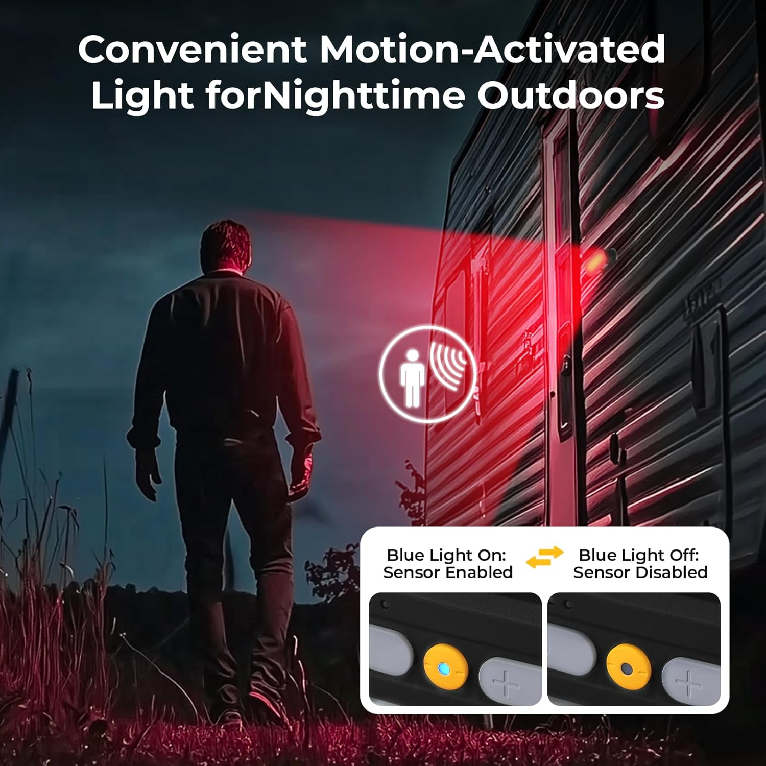 Bougerv Camping Light Rechargeable, 3200Mah Camping Lantern, Portable Motion Sensor Light, Camping Lamp for Tent, IP65 Waterproof for Outdoor, Power Outages, Emergency, Fishing, Hiking image number 2