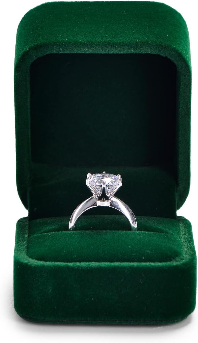 Woodten Velvet Small Ring Box for Engagement Wedding Valentine'S Day White Rings Gift Case Ring Box for Engagement Ring