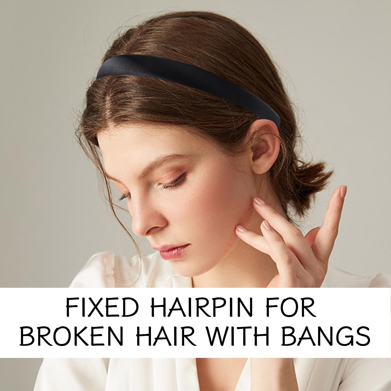 Pack of 4 Wide Brimmed Black Hair Bands, Hairstyle and Dressing Accessories, Broken Hair and Bangs Fixed Hairpin, Suitable for Daily Washing and Makeup Scenes image number 2