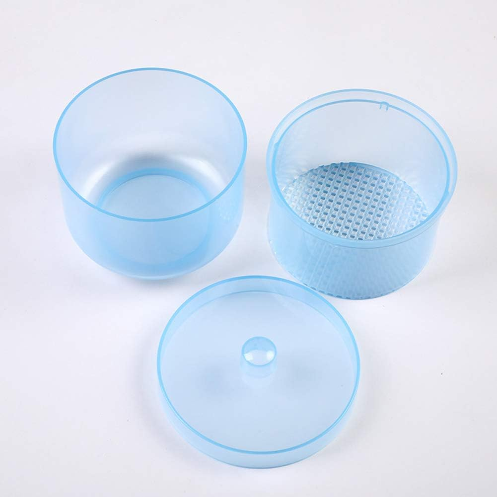 1 Piece Nail Art Tool Cleaning Cup Nail Art Tool Sterilizer Cup Nail Tools Cleaning Tray Box Container Net Basket Case Manicure Tools Jar Soak Box for Nail Art Accessories, Blue image number 3