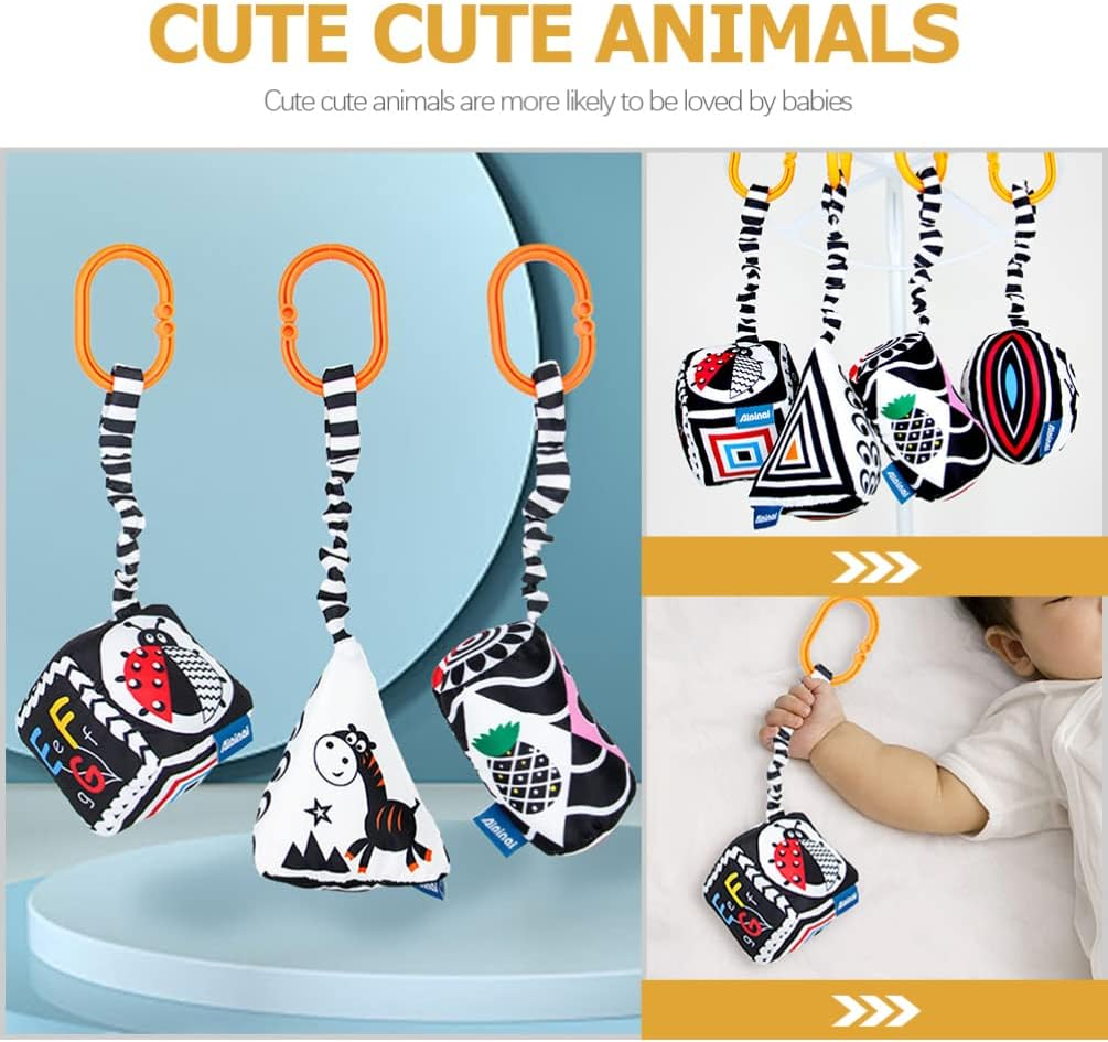 Kisangel Baby Sensory Geometric Shape Newborn Crib Baby Play Gym Stroller Hanging