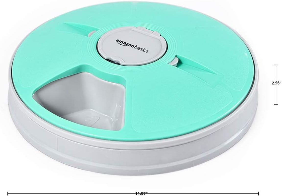 Amazonbasics Electronic Timed Pet Feeder, Teal image number 5