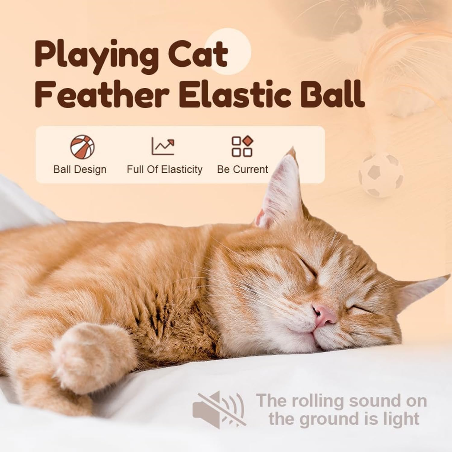 6Pcs Interactive Feather Ball Toy Set for Cats, Bouncy Cat Toys with Feather Tails for Training, Chasing, Hunting, and Exercise image number 6