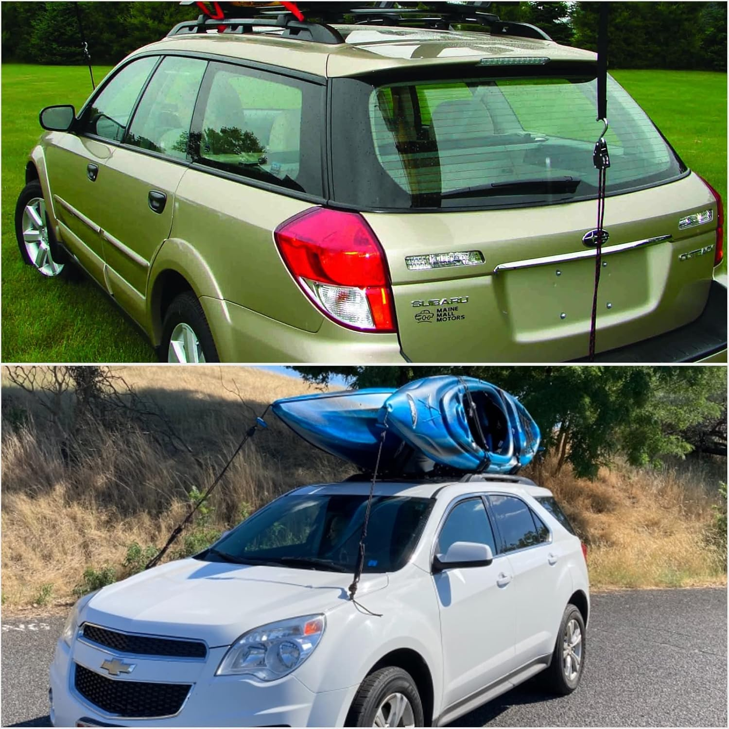 DAJAVE 4 Pack Kayak Rope Tie Downs, 1/4" X 11.8Ft Rope Tie Downs Canoe Bow and Stern Tie down Strap, Heavy Duty Adjustable Rope Clip Tie down Kayak and Canoe Accessories image number 6