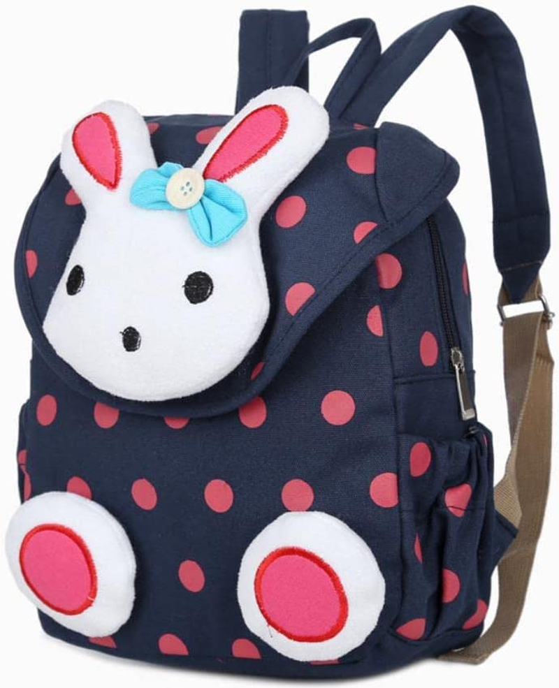 MOREBEST Cute Rabbit Kids Backpack Baby Girls Book Bag Little School Bag Kindergarten Best Gift 1-5 Years Old Nursery Toddler Dark Blue image number 5