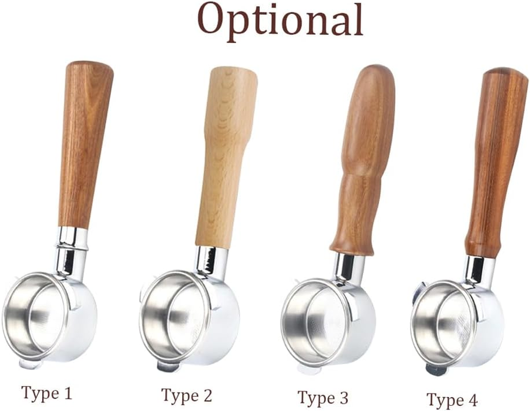 54Mm Coffee Bottomless Portafilter with Filter Basket & Wooden Handle Replacement for Breville 880/870/850 Coffee Machine Tool Reusable Alloy Filters Coffee Extraction Accessories Beech Wood