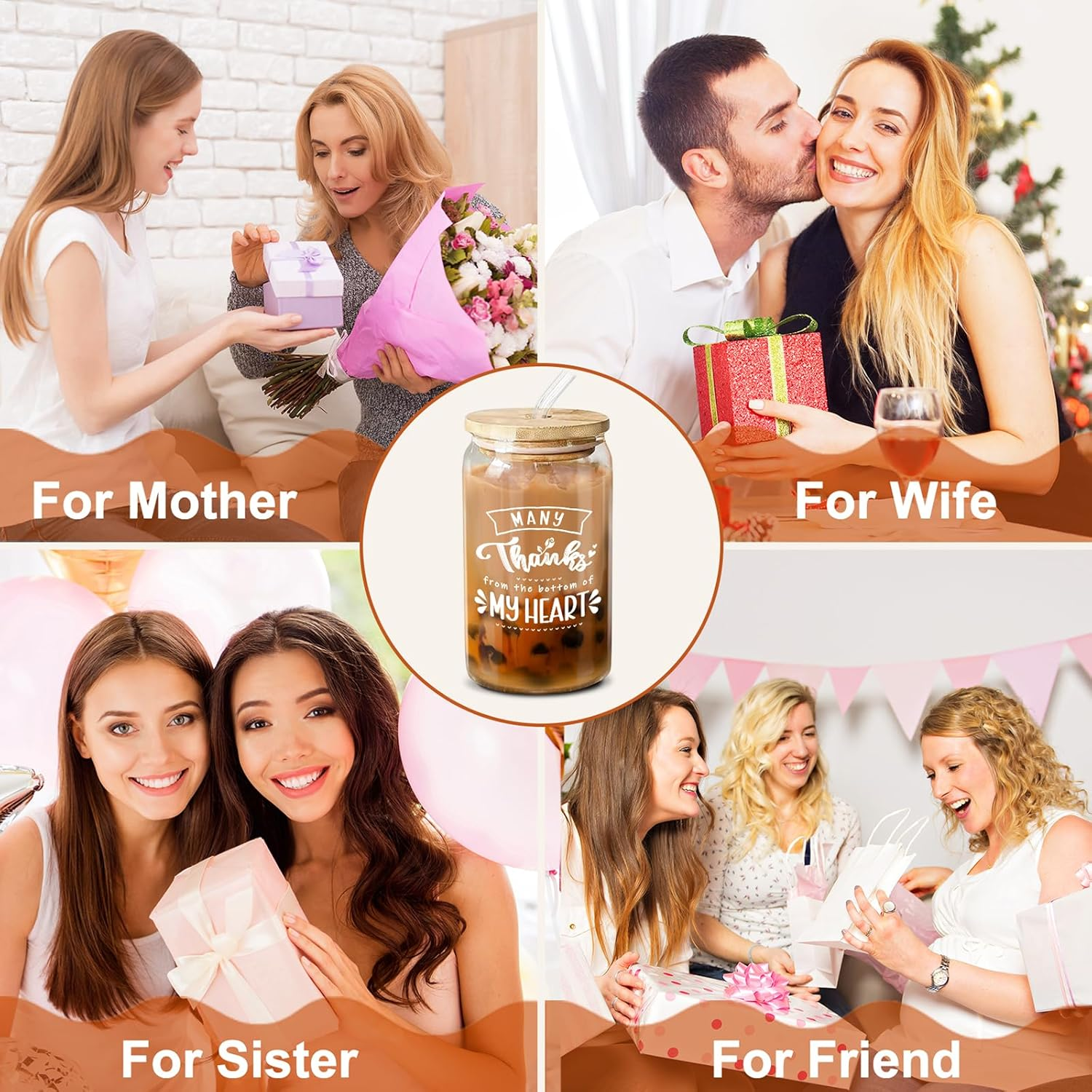 Thank You Gift - Gifts for Women, 16 Oz Iced Coffee Cup, Friend Birthday Gifts, Perfect Thank You Gifts for Teacher, Ideal for Graduation, Great Thank You for Colleagues - 13Th-07 image number 5