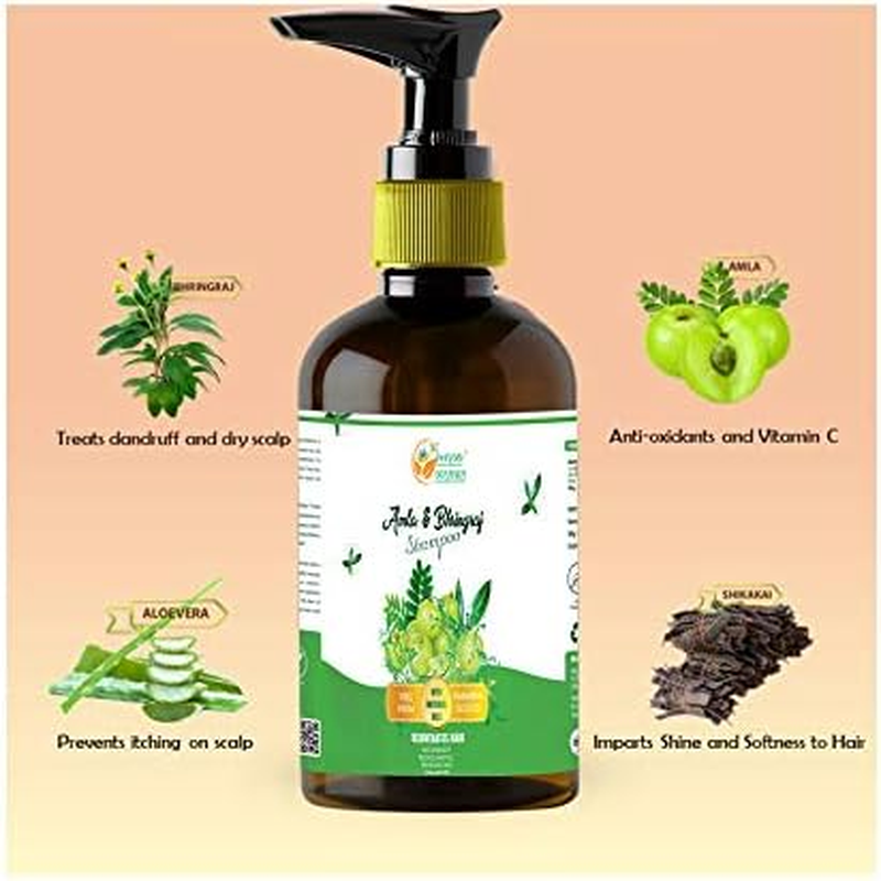 Herbs Botanica Herbal Amla and Bhringraj Shampoo 6.76 Fl Oz | 200 ML SLS Parabeen Free for All Hair Types image number 5