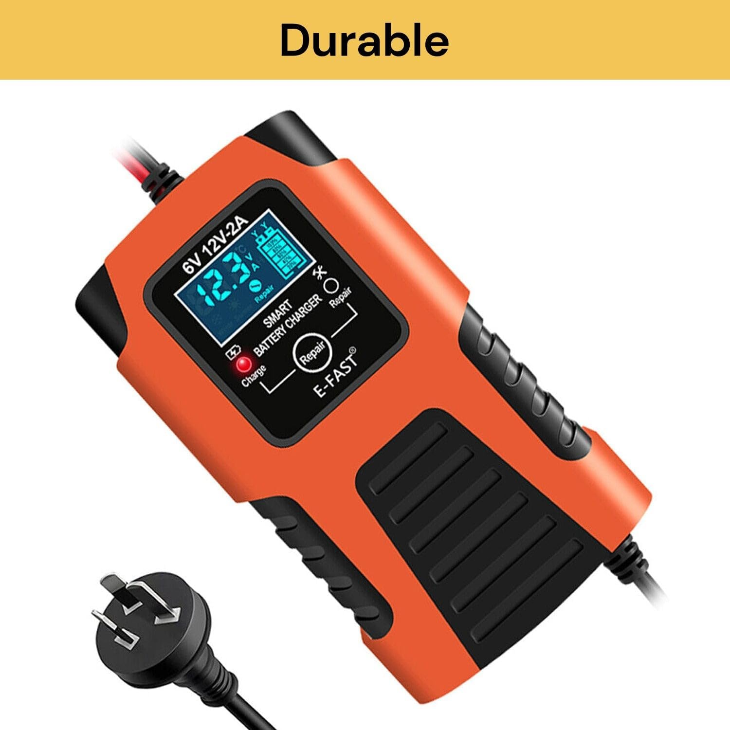 EZONEDEAL Battery Charger, Fully-Automatic Smart Car Battery Charger, Battery Maintainer Trickle Charger, Float Charger & Desulfator for Motorcycle, ATV, Lithium and Deep Cycle Batteries image number 6