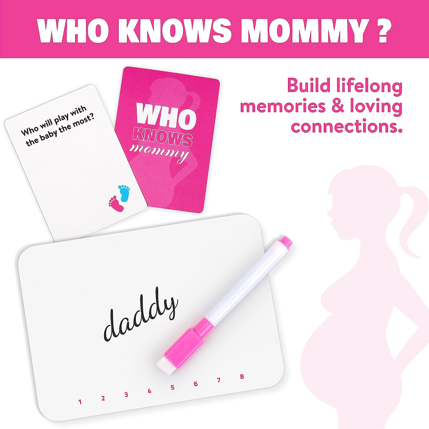 Baby Shower Game - How Well Do You Know Mommy Quiz - Baby Facts Game - Prediction Advice Cards - Suitable for Gender Reveal Parties & Party Favors (Pink Blue) image number 3