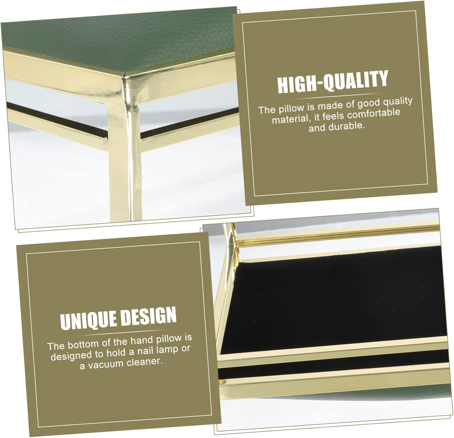 Minkissy Professional Manicure Tool Marble Hand Pillow for Nail Art Practice Wrist Support Pad Comfortable Stylish - Green image number 5