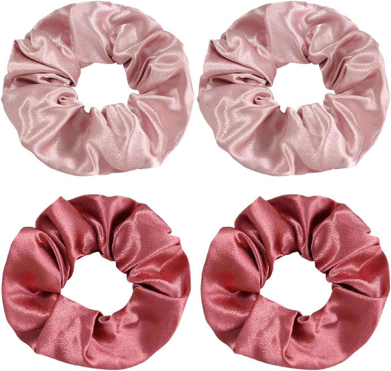 Pack of 4 Retro Hair Bobbles Satin Hair Bobbles Plain Hair Accessories Elastic Hair Ties Women Hair Accessories Hair Accessories image number 3