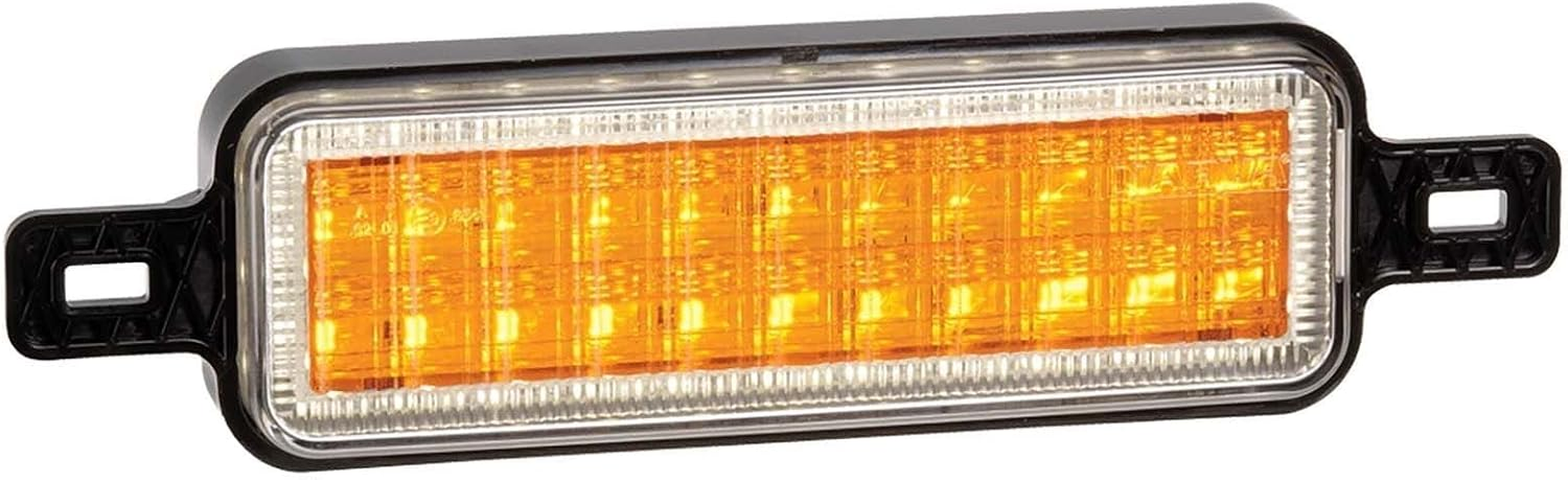 Narva 10-33V Model 52 LED Front Direction Indicator Lamp with White LED Park Ring, 230 Mm X 59 Mm Size, Amber