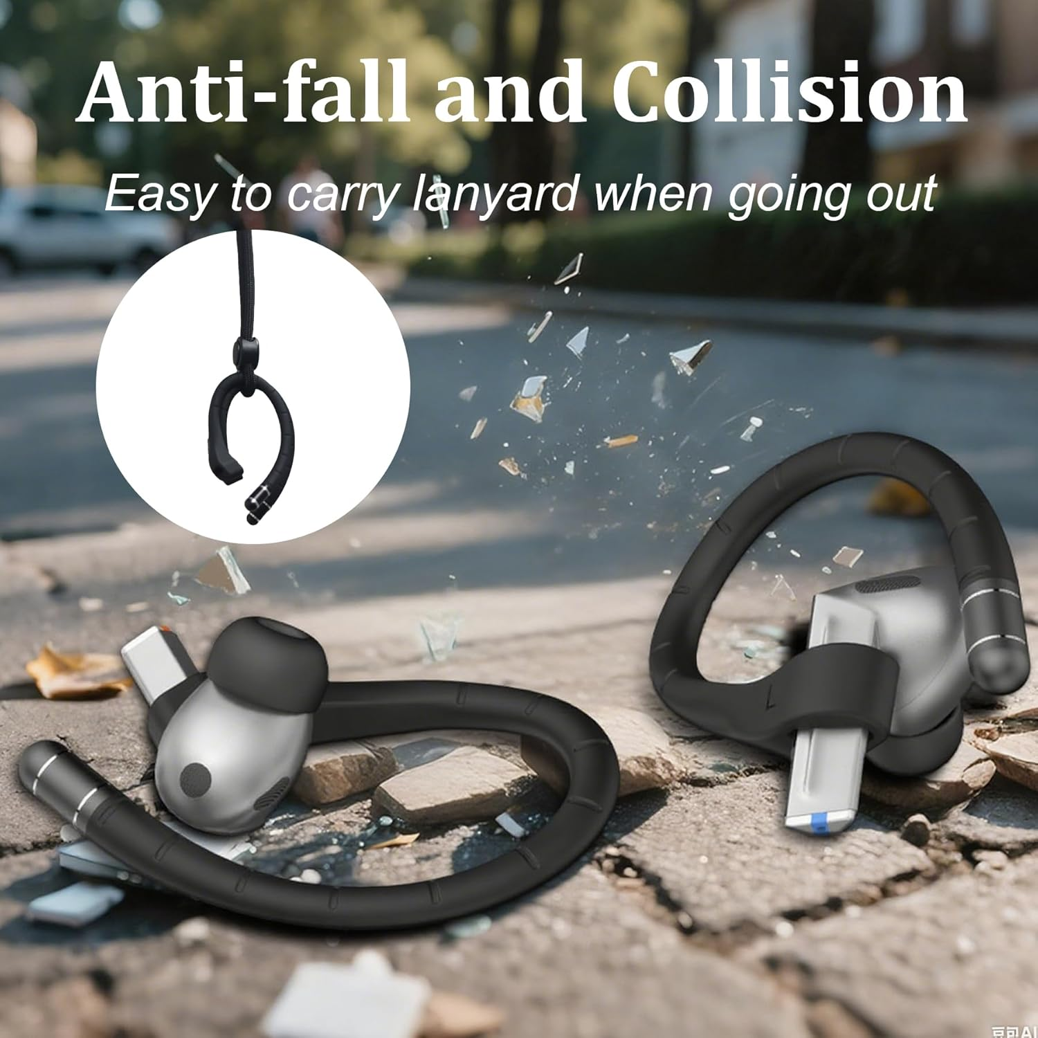 Umvowuxa Ear Hooks for Samsung Galaxy Buds 3 Pro/Buds 3/Buds 3 Fe,Sport Earbuds Covers Silicone Anti-Slip Ear Hook Galaxy Buds 3 Pro Ear Tips Accessories Anti-Lost Lanyard,Buds 3 Ear Hooks(Black)