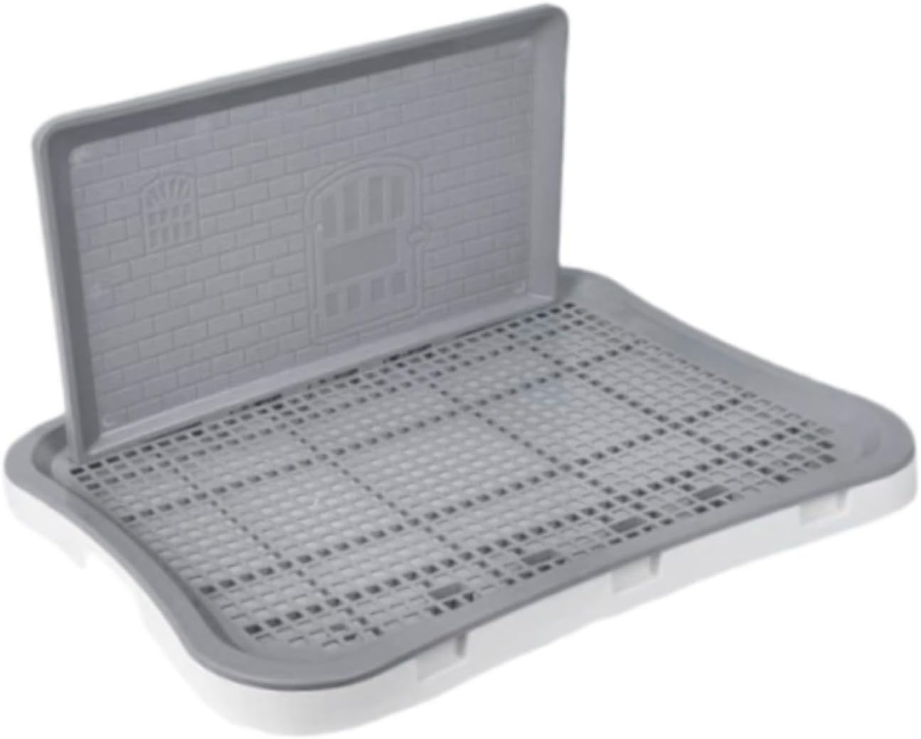 Leefasy Dog Potty Tray Training Toilet Mesh Grids Removable Urinal Dog Litter Box Pee Pad Holder for Dogs Cats Puppy Hamster Rabbit, Dark Blue Gray