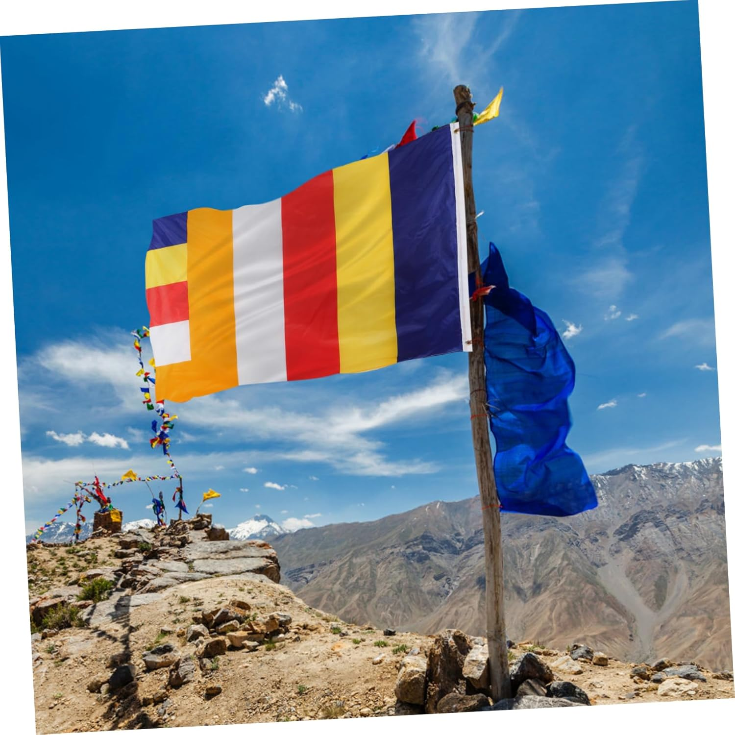OFFSCH Polyester Buddhist Flag for Outdoor Decoration Blessing Banner with Vibrant Colors Ideal for Temples Gardens and Meditation Spaces Tibetan Design image number 4