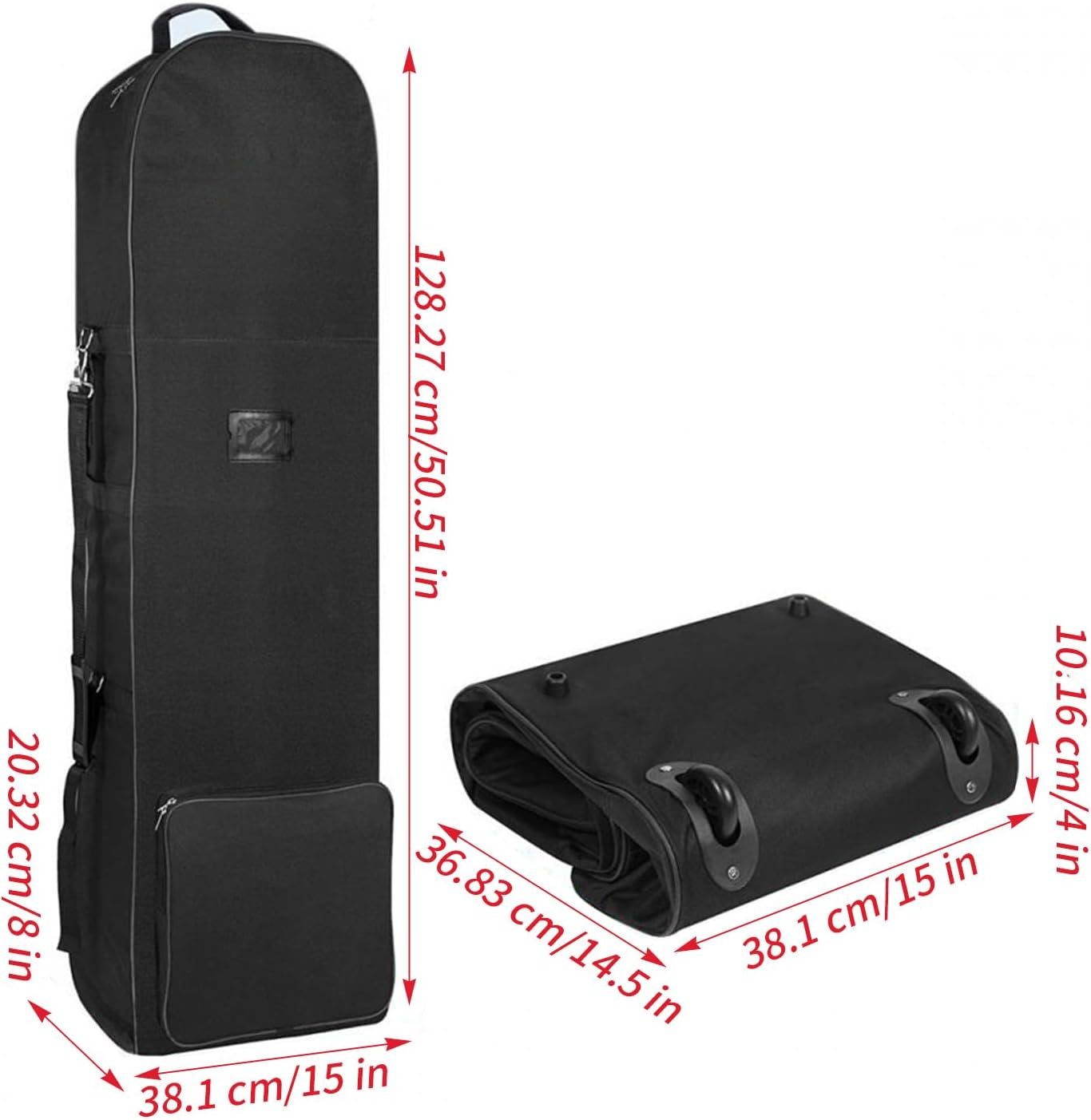 Golf Club Travel Case - Rolling Sports Bag, Foldable Gear Carrier | Heavy Duty Gear Carrier with Wheels, Water Resistant Cover for Hiking, Weekly Getaways image number 2