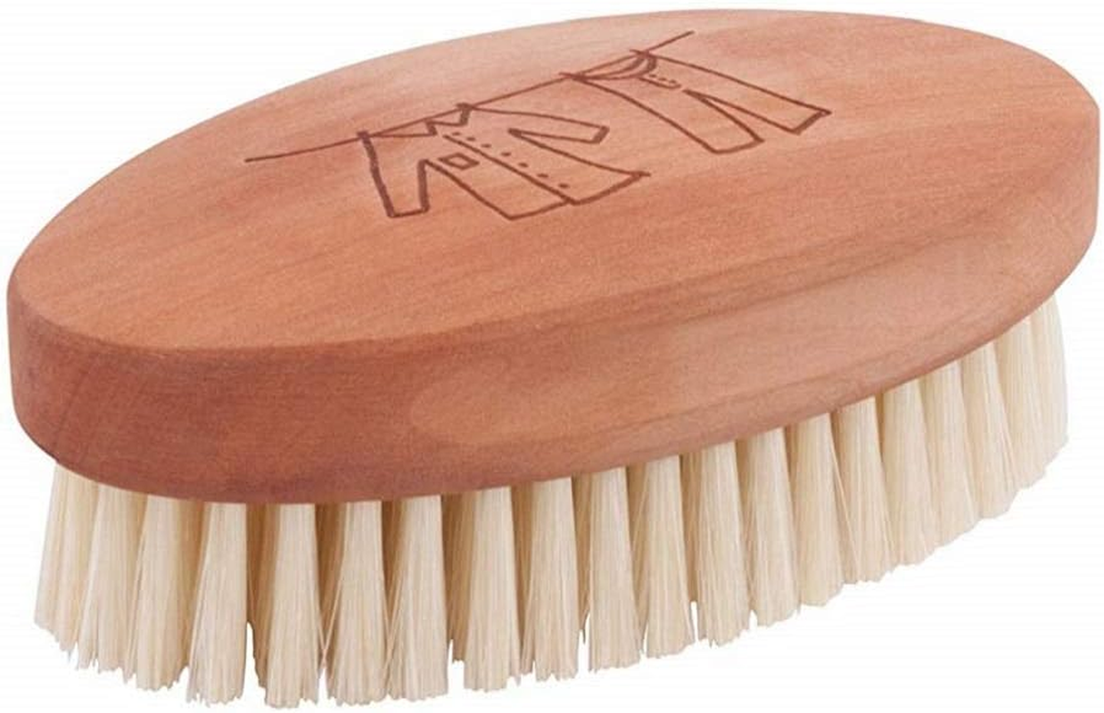 Redecker Natural Pig Bristle Pocket Clothes Brush with Oiled Pearwood Handle, 5-1/2 Inches, Versatile Compact Hand Brush Removes Lint, Pilling and Debris from Garments, Made in Germany