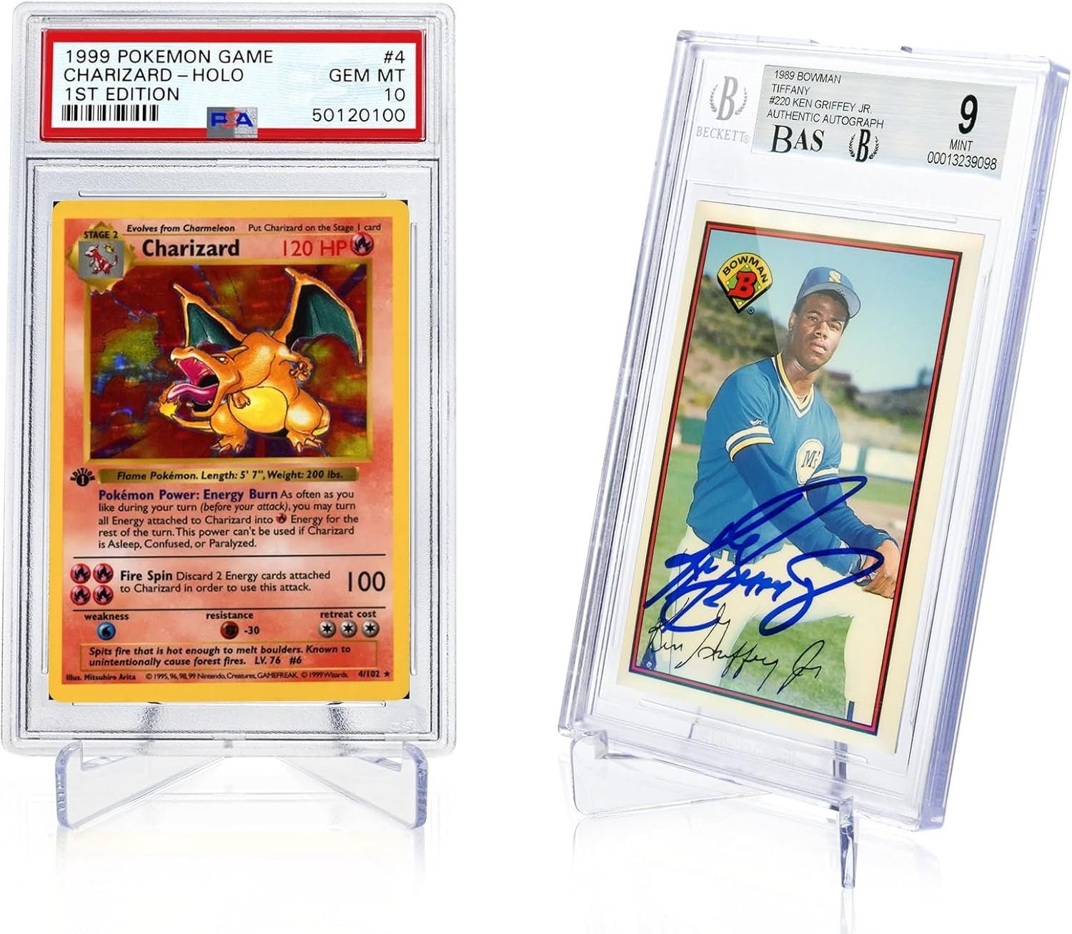 Tutata PSA Graded Card Stands, Trading Card Display Stand Mini Easel Holder, Clear Card Stands for BGS, PSA, SGC Baseball Sports Card- 10 Pack image number 5