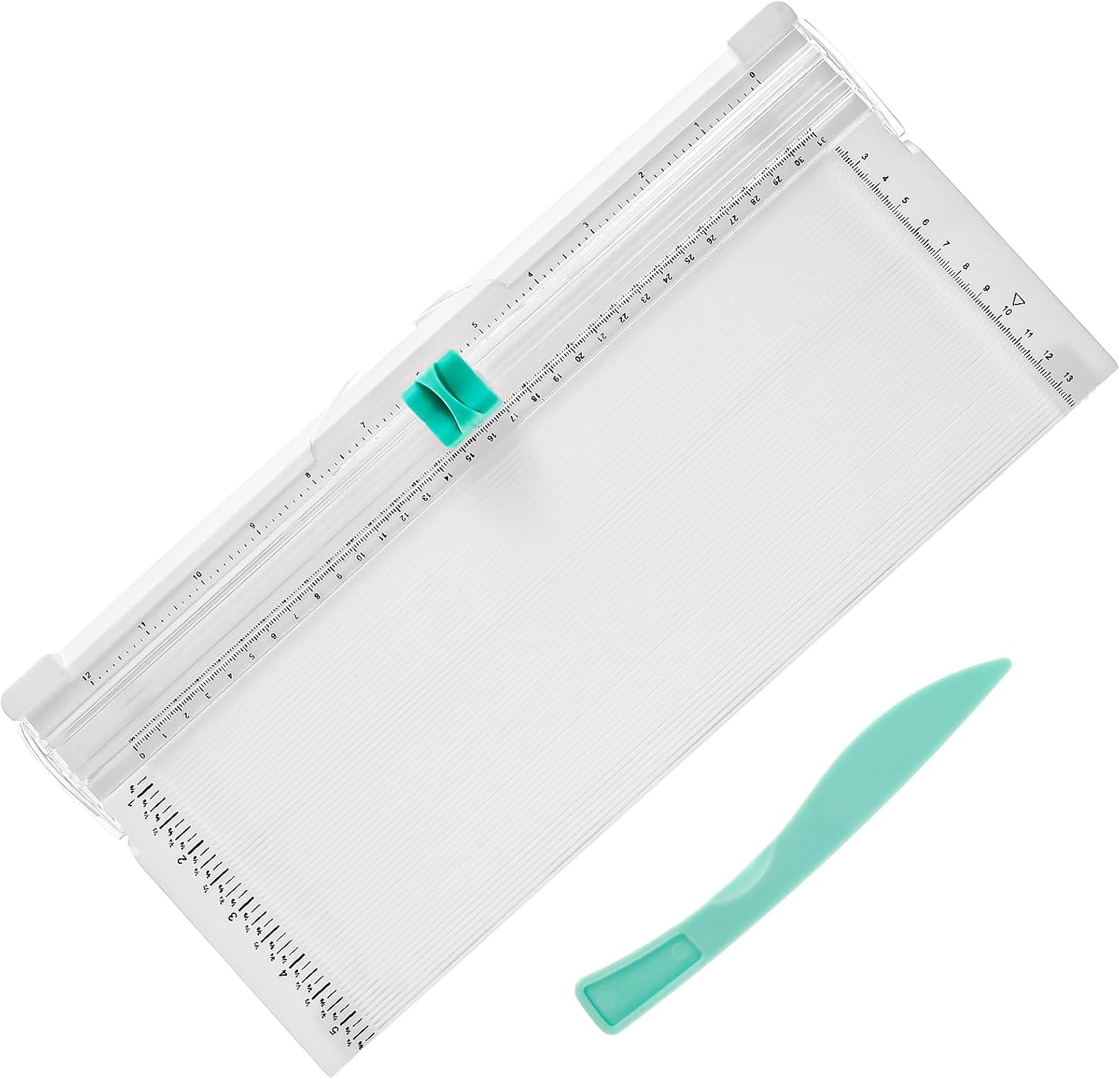 Abizarch Paper Trimmer with Scoring Cutter A4 Size Craft and Office Paper Cutter Foldable Portable Paper Slicer with Scale for Craft Paper Photo Cardstock Card Scrapbooking Zhazhamo(White)
