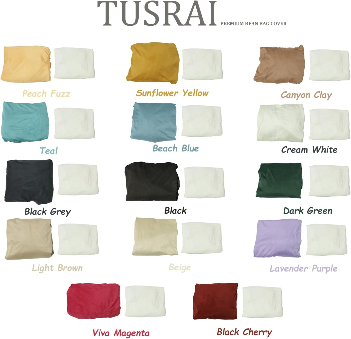 Beanbag Chair Cover with Liner Only Removable 3Ft (No Filler) Luxurious Microfiber Suede Beanbag Cover for Adults Indoor Pear Style Large - Light Brown - Black-Coverliner Only image number 5