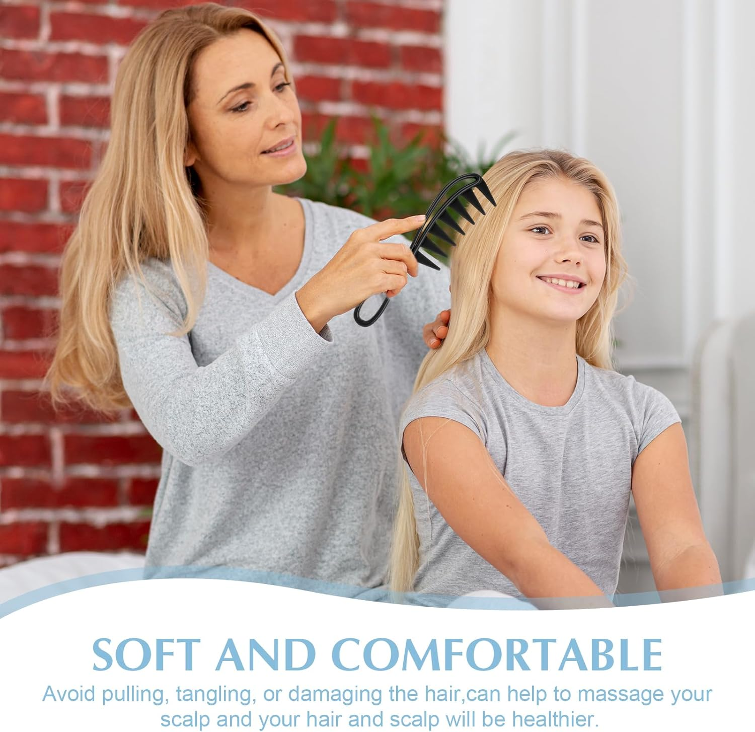 WLLHYF Wide Tooth Comb, Shark Teeth Hair Combs Professional Salon Afro Hairstyle Tool Anti-Static Hair Styling Accessories for Men Women Styling Wet Wavy Hair Wigs image number 4