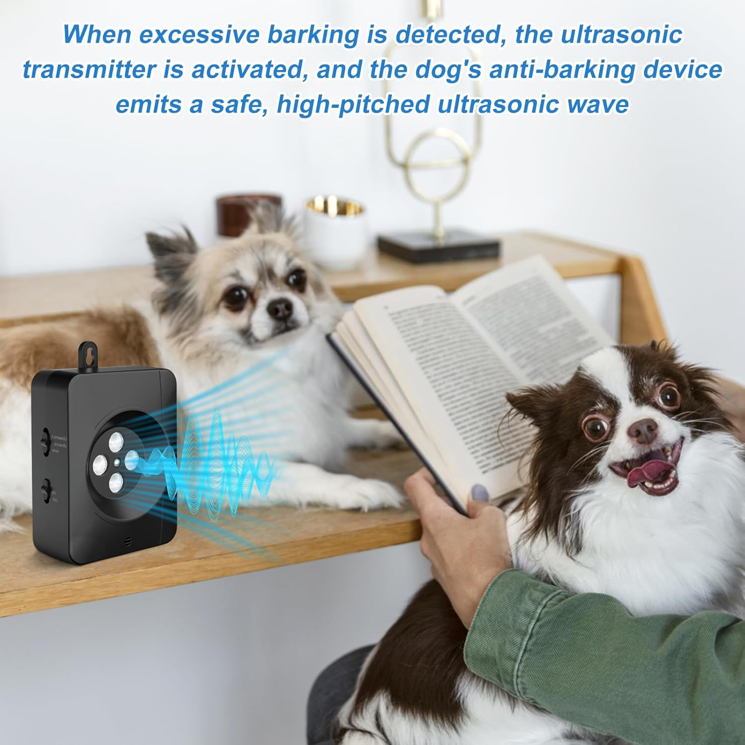 Anti-Bark for Dogs, anti Bark Device Dogs, 3 Levels Ultrasonic anti Bell Device, Pet Ultrasonic Dog Deterrent, Safe & Effective Dog Barking Deterrent, Outdoor Use for Large, Medium, Small Dogs image number 4