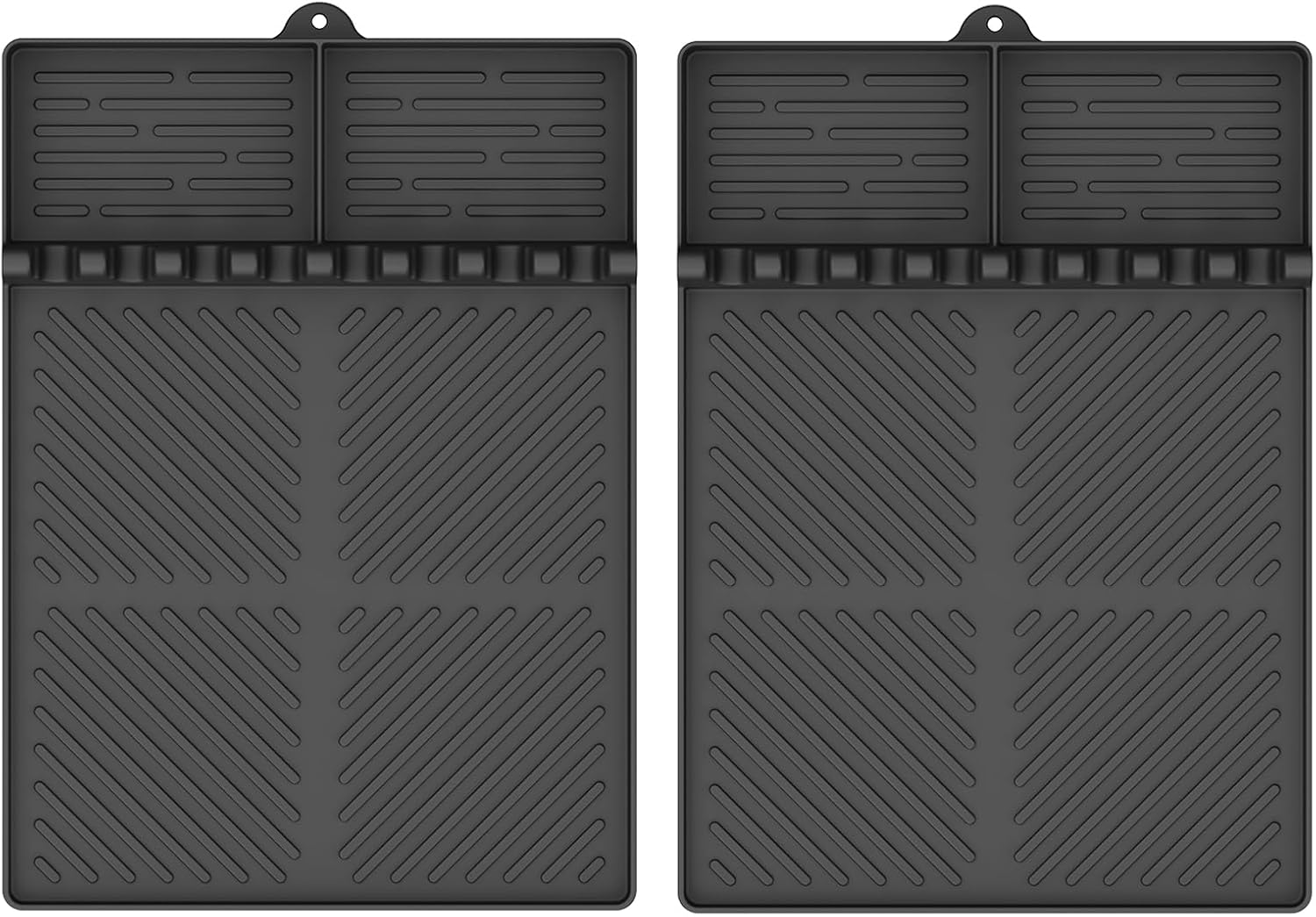 Silicone Griddle Tools Mat for Blackstone, Griddle Accessories Side Shelf Mat Grill Pad with Drip Pad (Grey)
