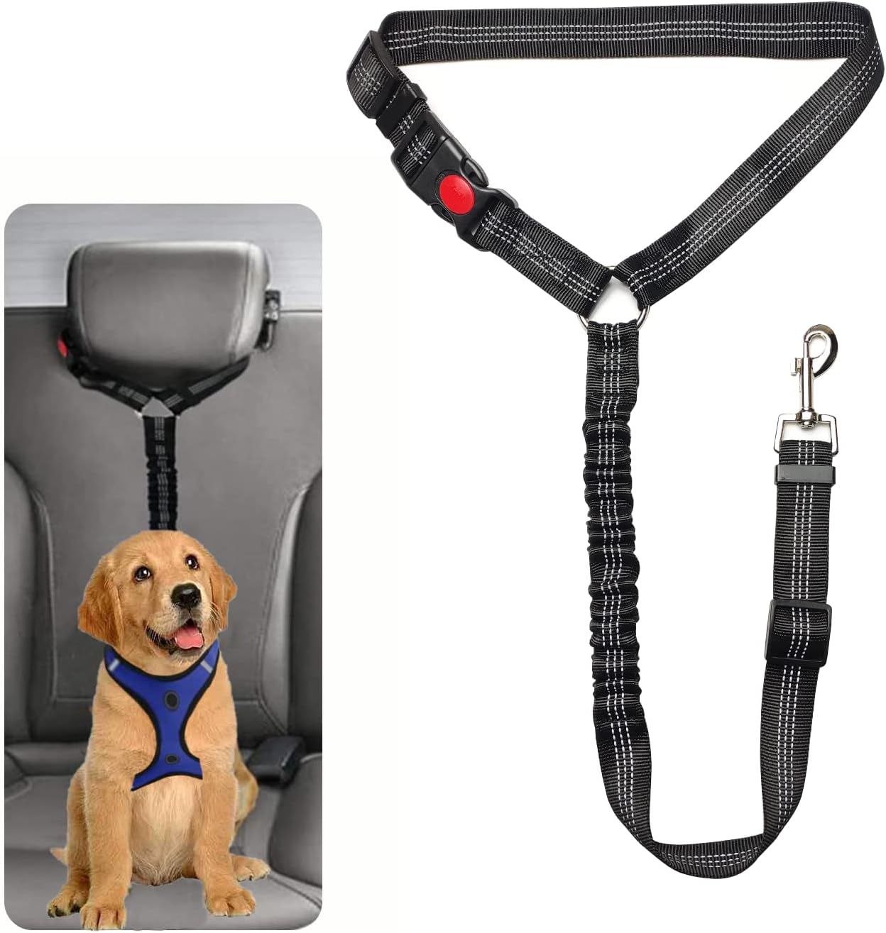 Dog Seat Belt Car - Dog Car Seat Belt for Small Dog Medium-Sized Dog Puppy Dog Car Harness Dog Accessories (Black)