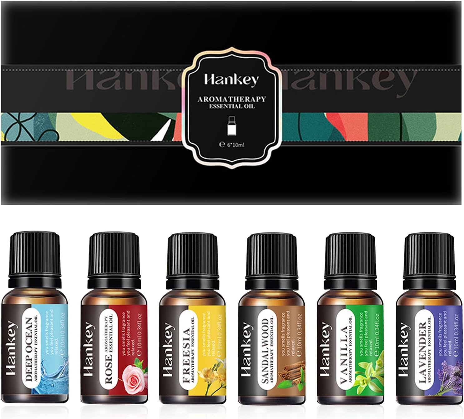 Essential Oils Set, Starter Kit Oils for Diffusers for Home, Aromatherapy Gift Set 6X10 Ml - Rose, Lavender, Freesia, Deep Ocean, Sandalwood, an Ideal Essential Oils Gift Set for Any Occasio image number 1