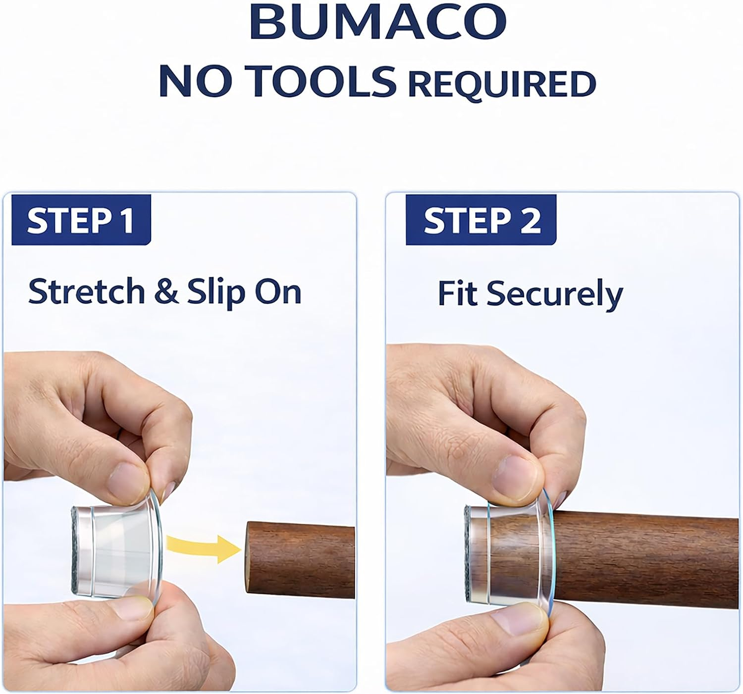 BUMACO 40Pcs Chair Leg Floor Protectors Chair Leg Protectors for Hardwood Floors Silicone Pads Covers to Protect Floors (Clear, Universal S (0.9"-1.29") image number 6