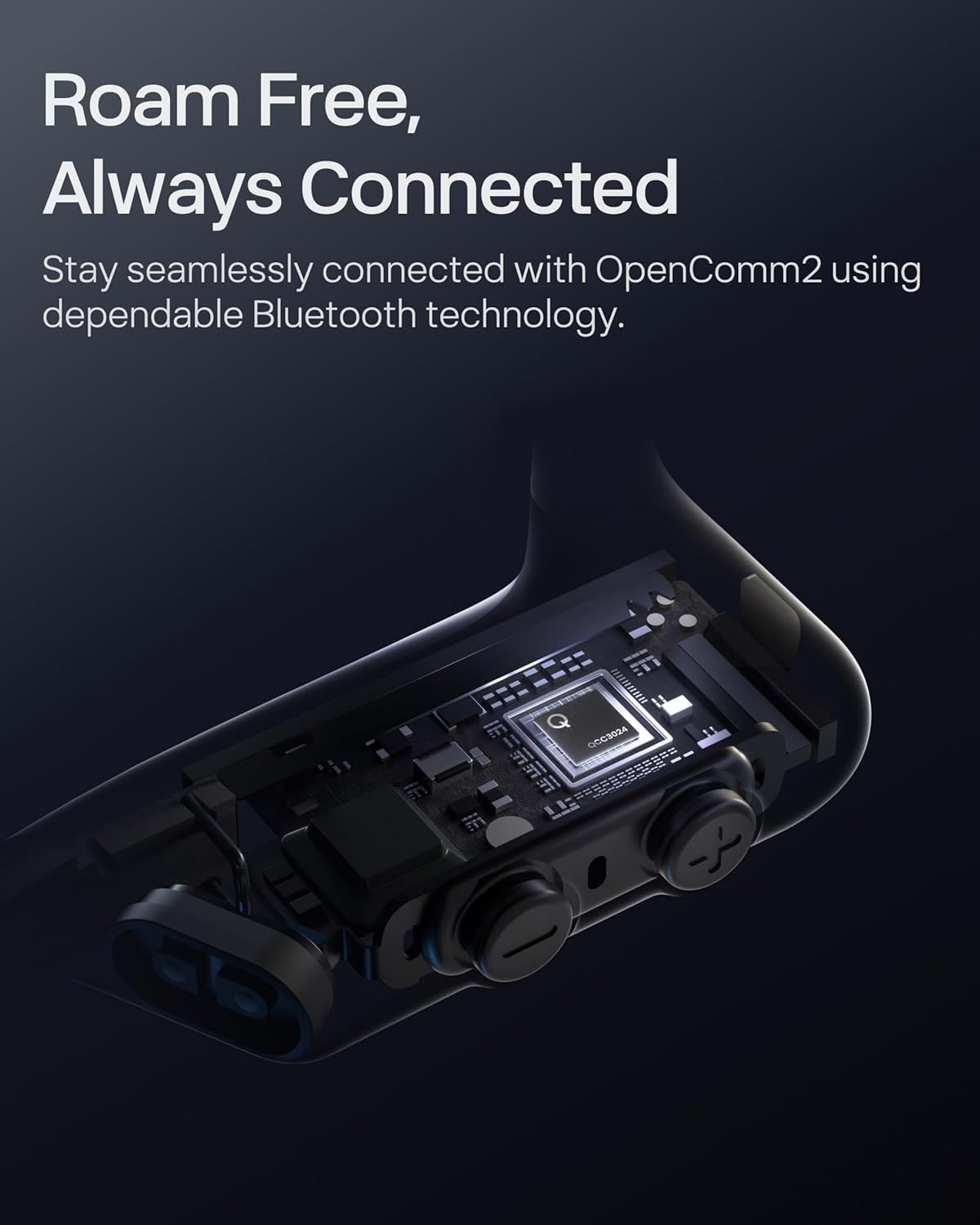 SHOKZ Opencomm2 2025 Upgrade Bone Conduction Headset, Open-Ear Bluetooth Headphones with Noise Cancelling Mic, Wireless Earphones for Work, Call, Meeting, Driving, 16H Talktime - Adapter Usb-C image number 2