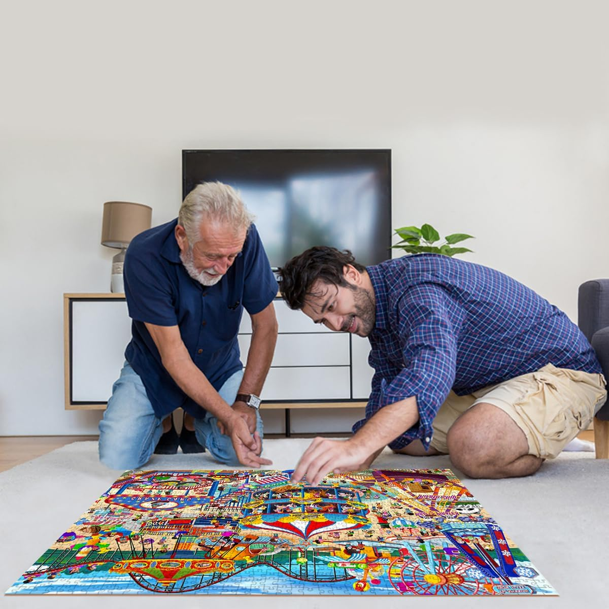 HUADADA Jigsaw Puzzles for Adults 1000 Pieces, Puzzles for Adults 1000 Piece, Challenging Game Toys, Impossible Puzzle, Family Decoration Puzzle - Amusement Park image number 3