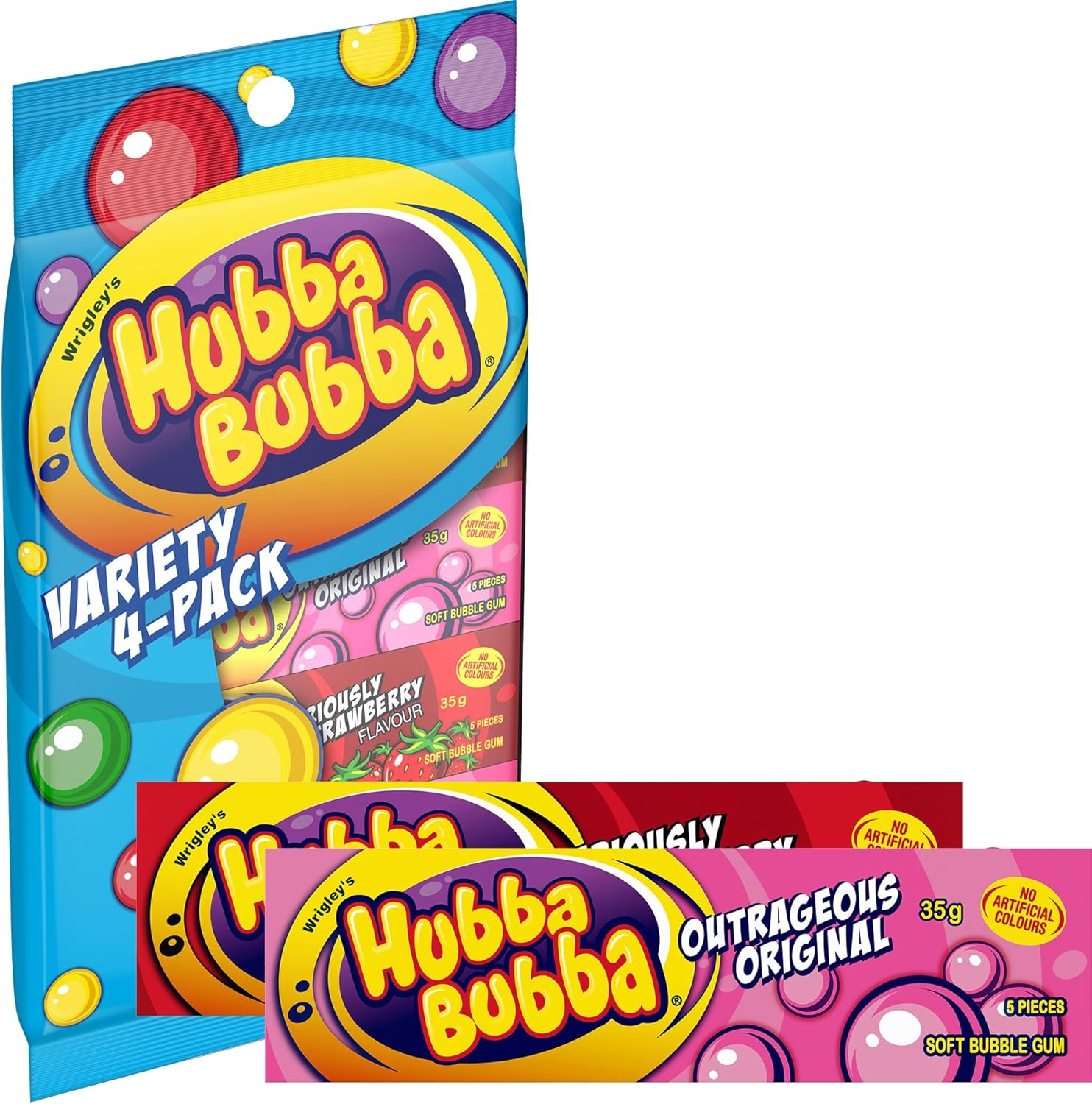 Hubba Bubba Assorted Chewing Gum Variety Pack 35 G (Pack of 4) image number 1