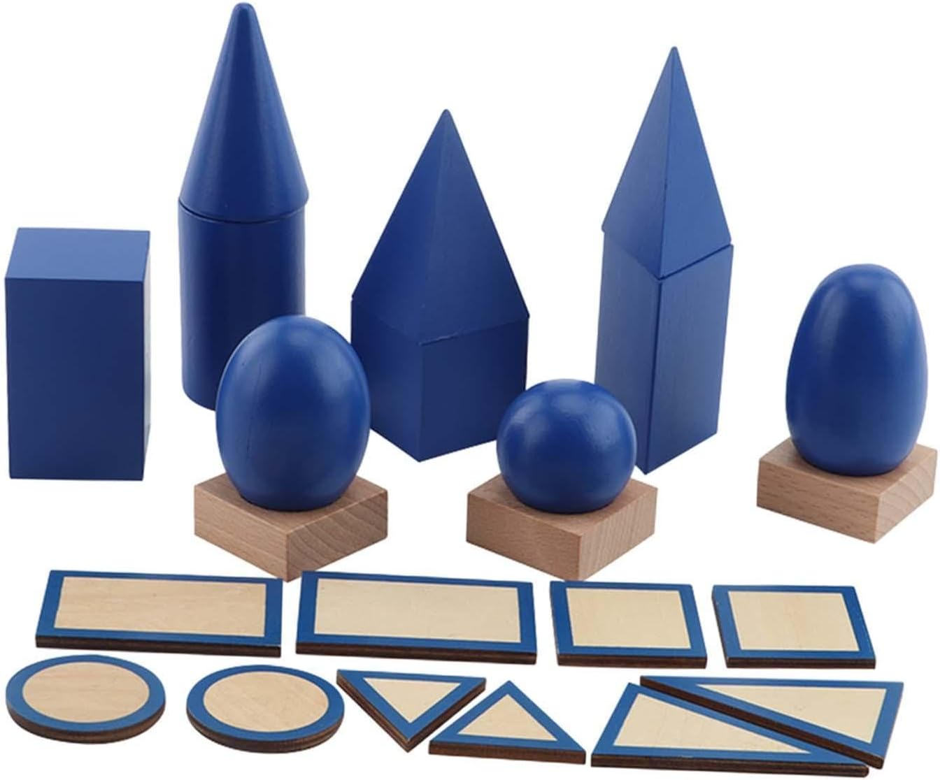 Shape Geometric Solids Wooden Geometric Shape Developmental Cylinders Math Game Sensory Toy Blocks for Boys and Girls