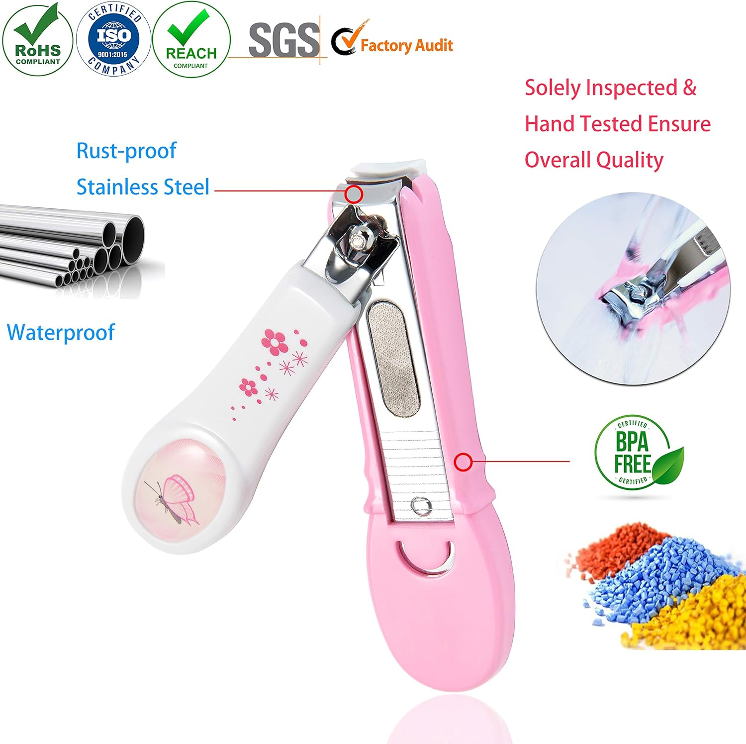 PAFASON Baby Safety Nail Clipper with Nail Catcher and Baby Glass Nail File, Czech Float Glass, Stainless Steel, Ideal for Young Children, Infant, Newborns, Babies,Toddlers image number 4