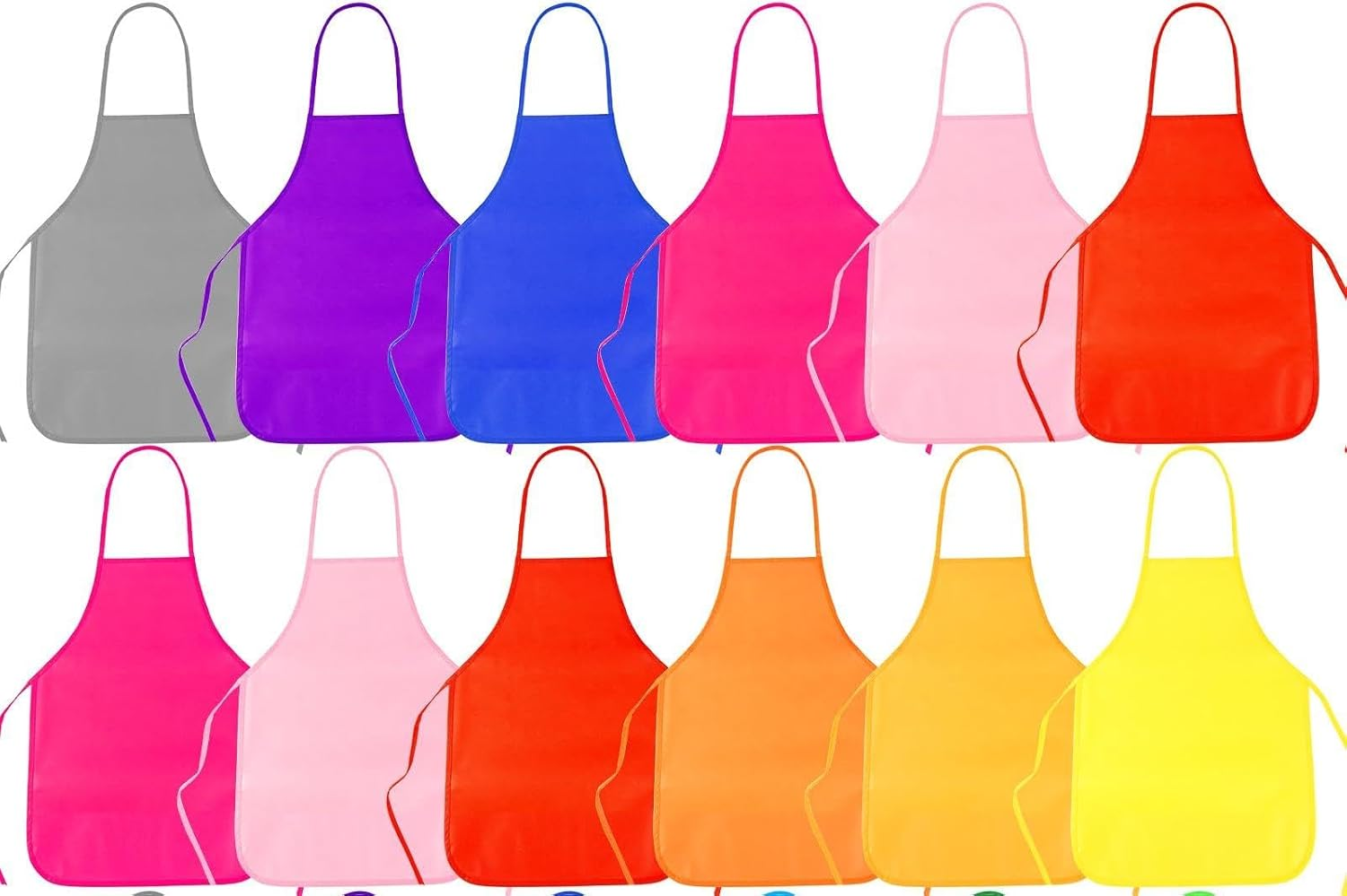 12Pcs Kids Apron Painting Aprons for Kids, Kids Paint Apron Art Smock for Art Activity Craft Home Kitchen Classroom Party Supplies image number 2