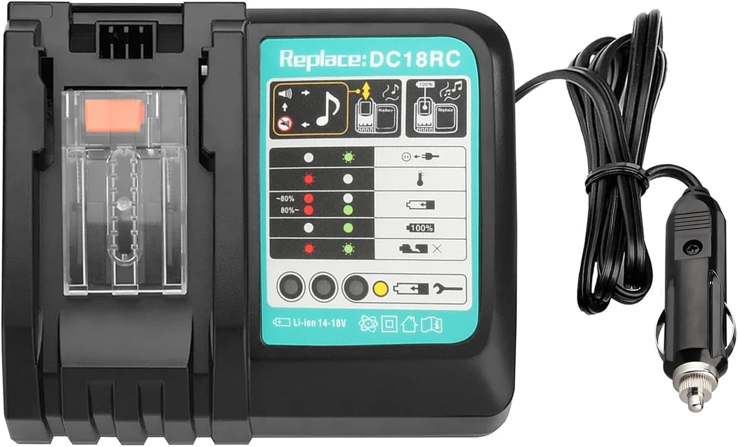 Charger for Makita 18V 14.4V Battery,Mini Vehicle/Car Charger,Cigarette Lighter Plug Automotive Charger,Compailble with for Makita 18V Battery BL1830 BL1430 BL1440 BL1840 BL1850 BL1860 image number 3