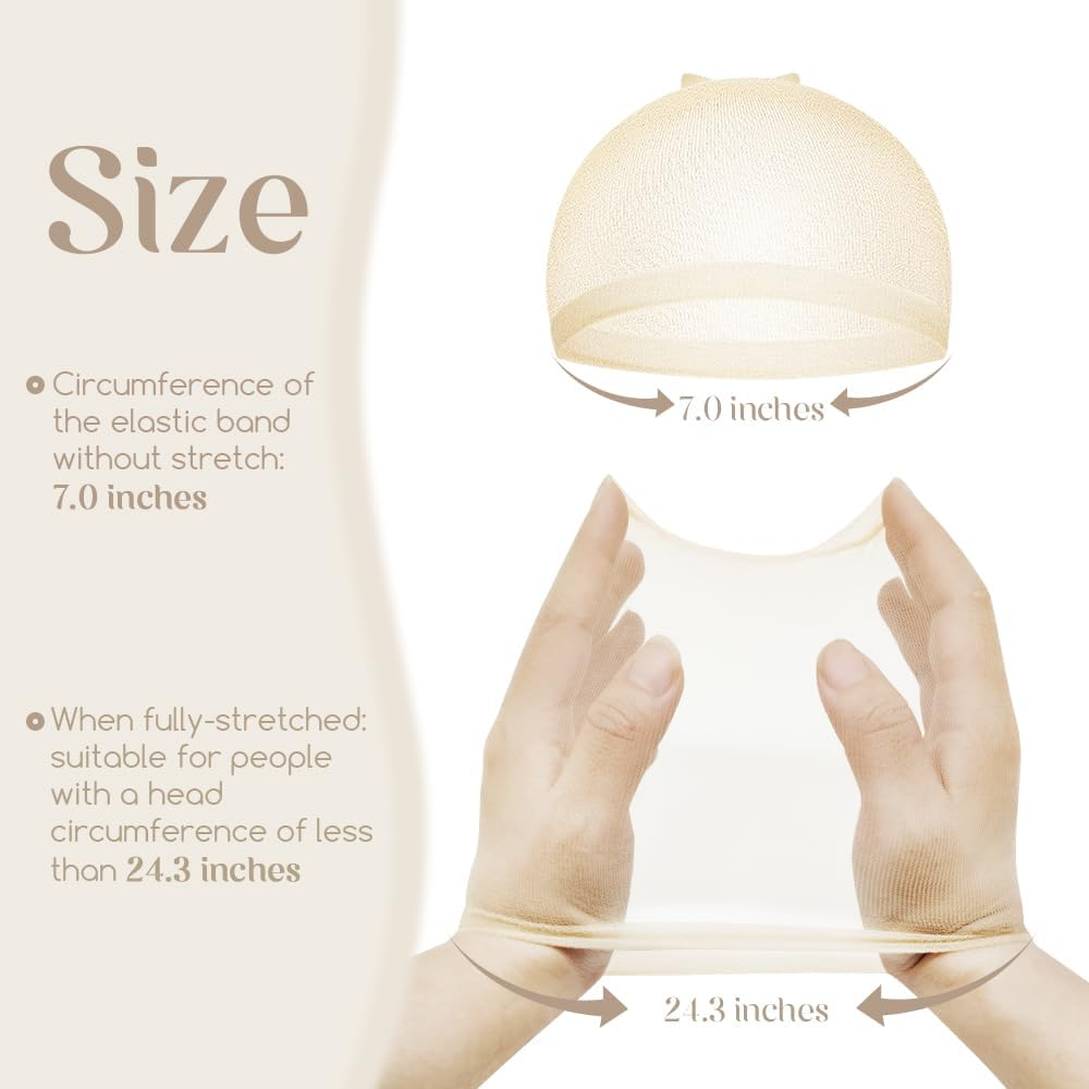Dreamlover Hair Net for Wigs, Wig Caps for Lace Wigs, Wig Cap, Transparent Wig Cap, Beige, 12 Pieces - Light Brown Hd image number 7