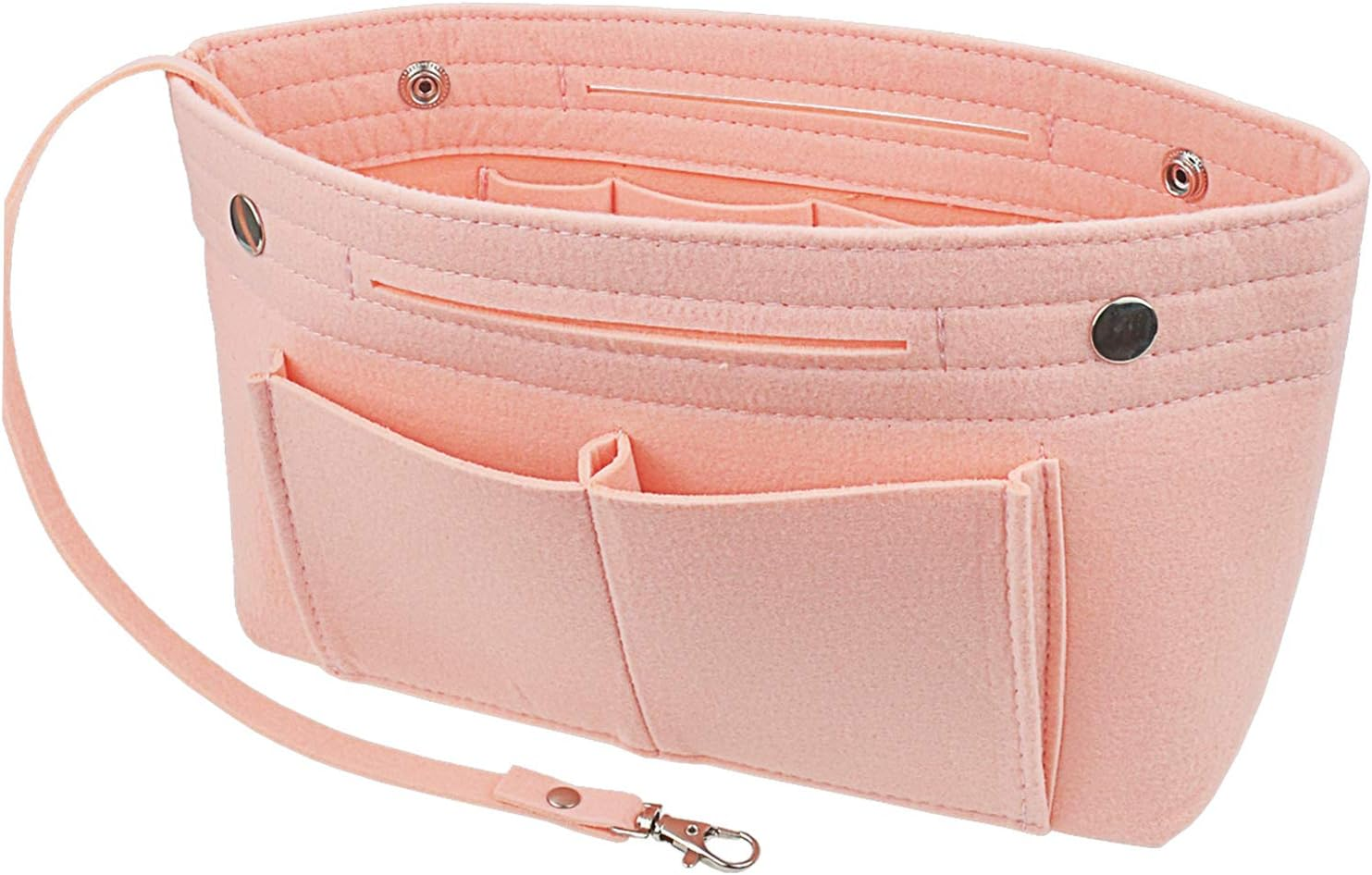 YIICOOLY Felt Tote Handbag Purse Organizer Insert Divider Shaper Bag in Bag, Light Pink, Large