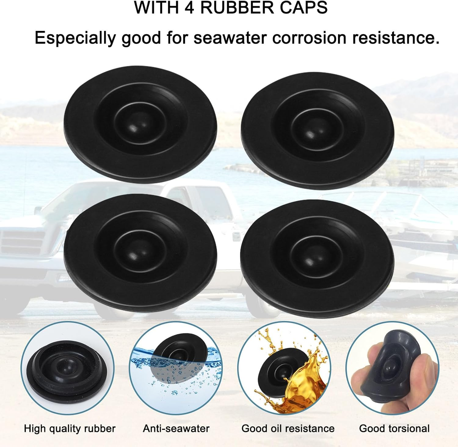 Trailer Hub Caps for Dexter EZ Lube Axles, Trailer Dust Cover Rubber Plug,Fits 2000-3500LB Rvs/Campers (8) image number 3