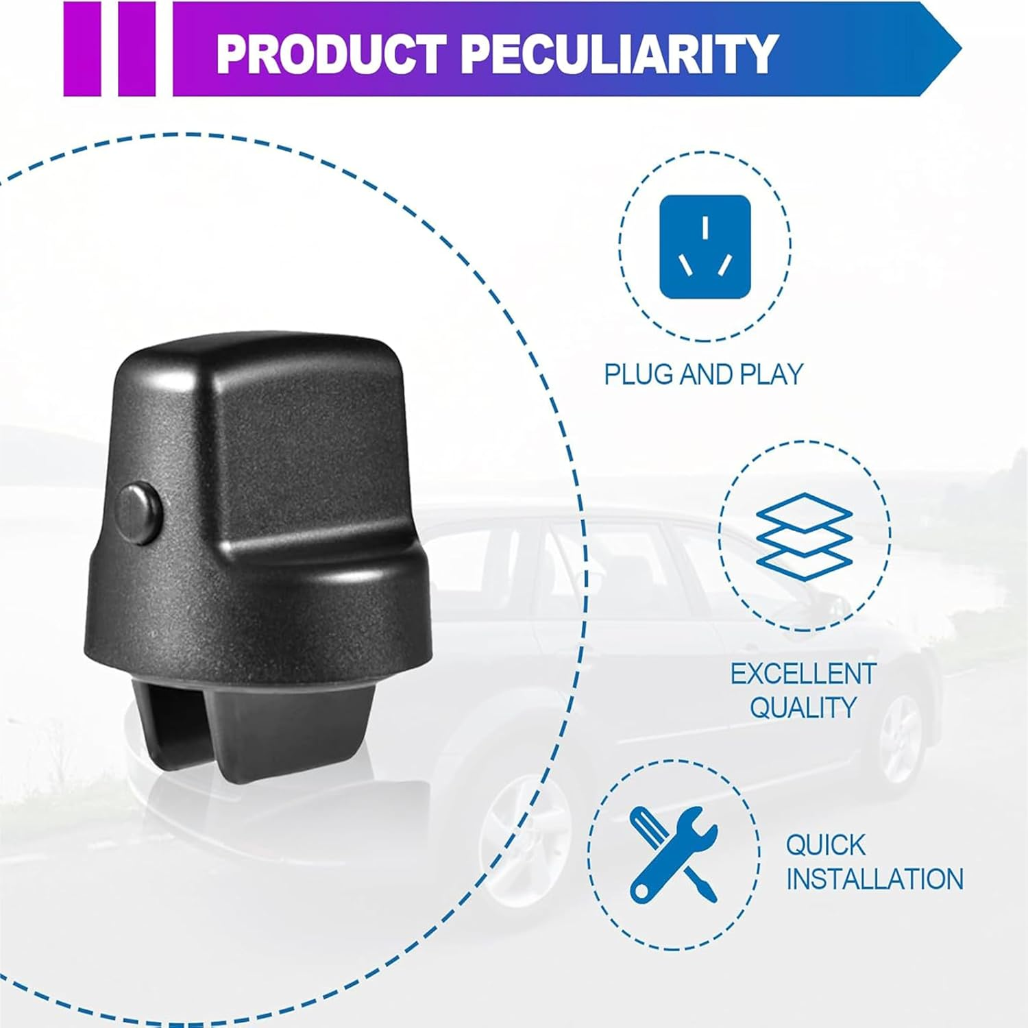 Ignition Key Knob Push Turn Switch,Lgnition Key Knob Push Turn Switch & Insert Set Compatible with Mitsubishi Lancer 2008-2017 Outlander 2007-2013 4408A167 4408A031-Keyless Start Ignition Button image number 3
