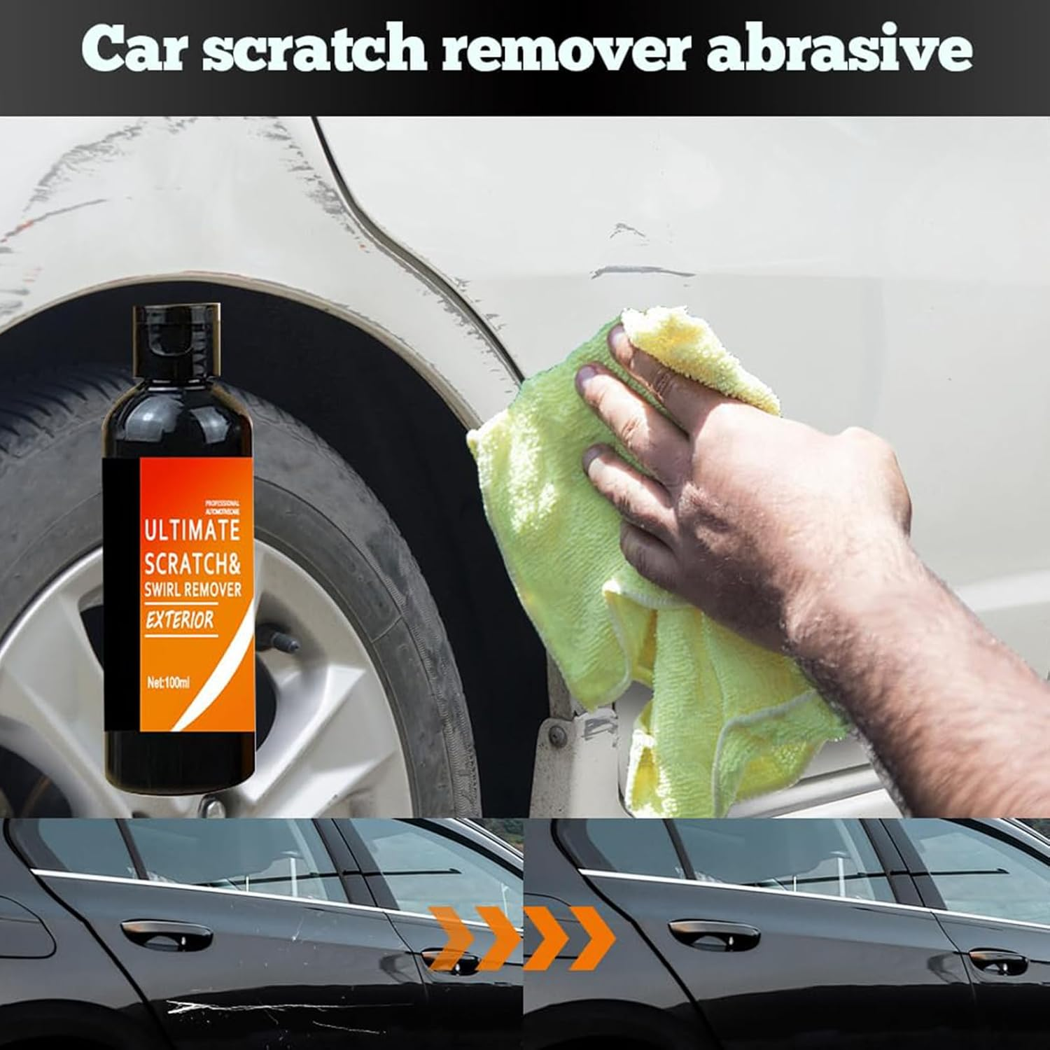 Scratch Repair Remover, 100Ml Car Scratch Remover for Vehicles Paint, Car Wax Polish, Ca R Paint Scratches Repair Paste, Polishing Compound for Vehicles Deep Scratches(With Sponge)