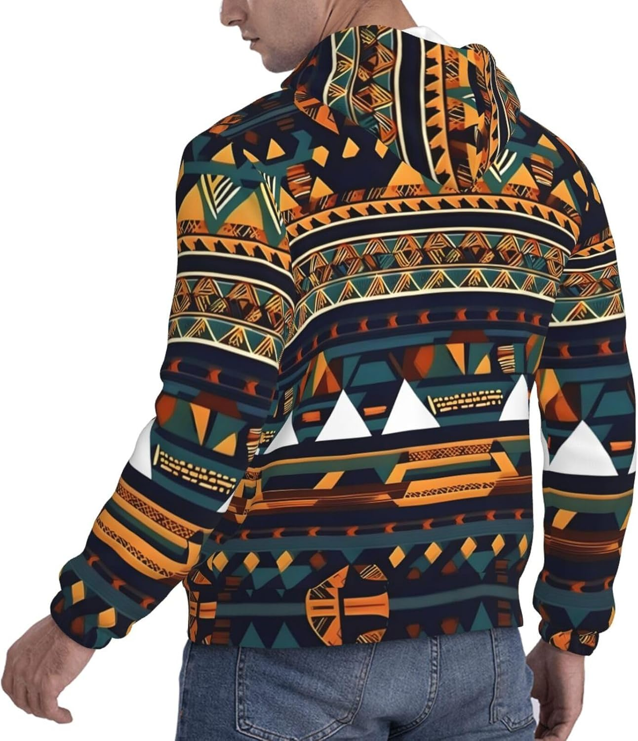 SDEGTHO African Ethnic Pattern Mens Christmas Oversized Hoodies Classic Hoodie Pullover Hoodies for Men Streetwear Sweatshirts image number 2