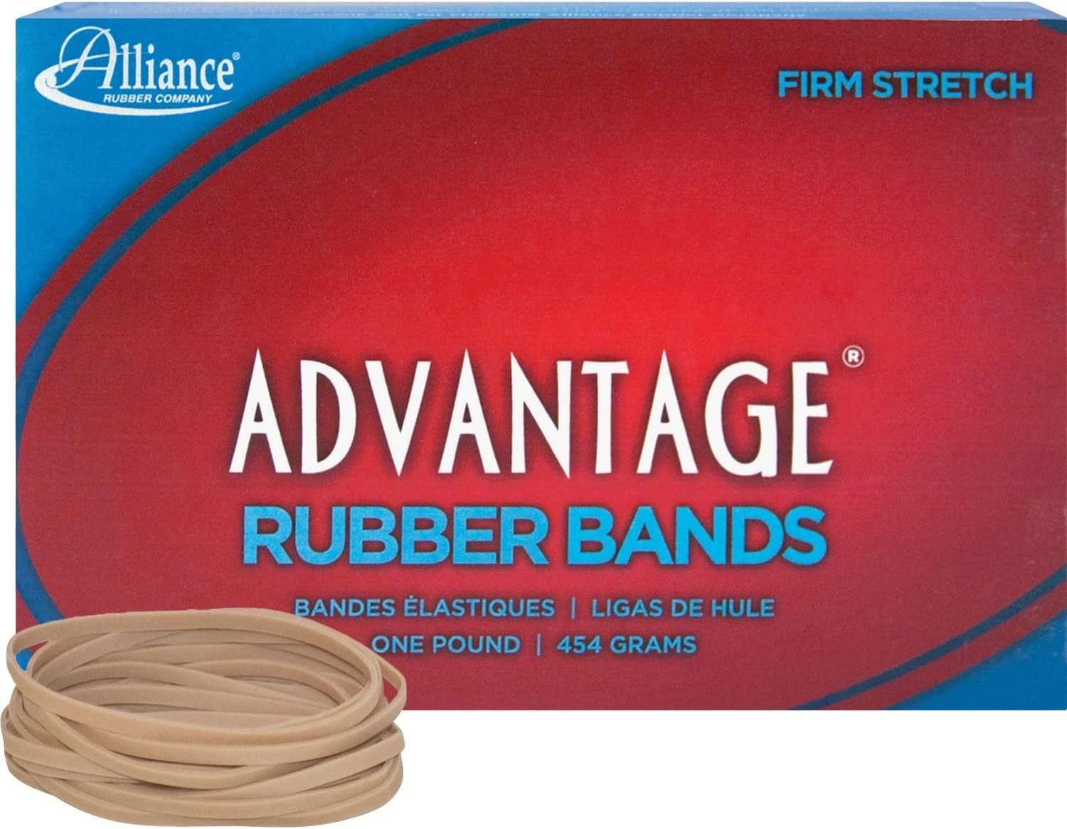 Alliance Rubber Advantage Rubber Bands #33-1 Pound Box 26335, Natural image number 1